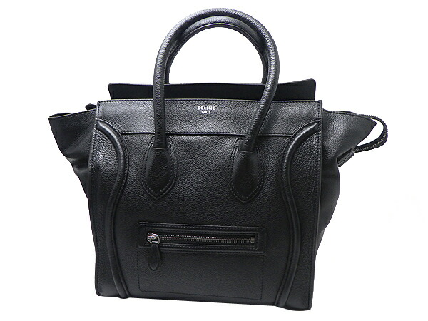 楽天市場】CELINE セリーヌラゲージ ミニ トートバッグレザー ブラック