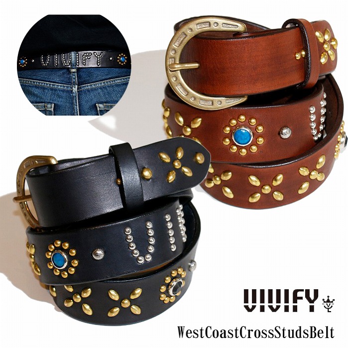 定価4万超 VIVIFY West Coast Cross Studs Belt West Coast Cross