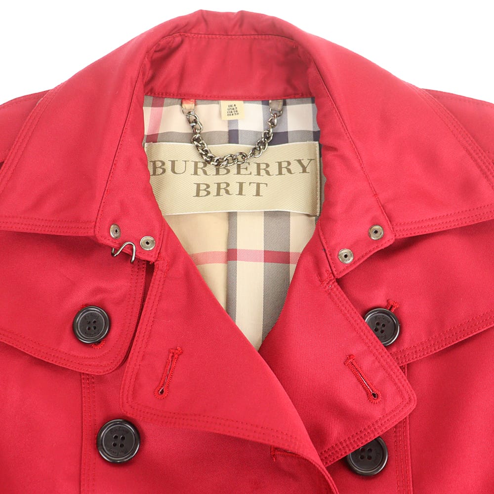 楽天市場】バーバリー トレンチコート サイズUK4 中古 レッド BURBERRY