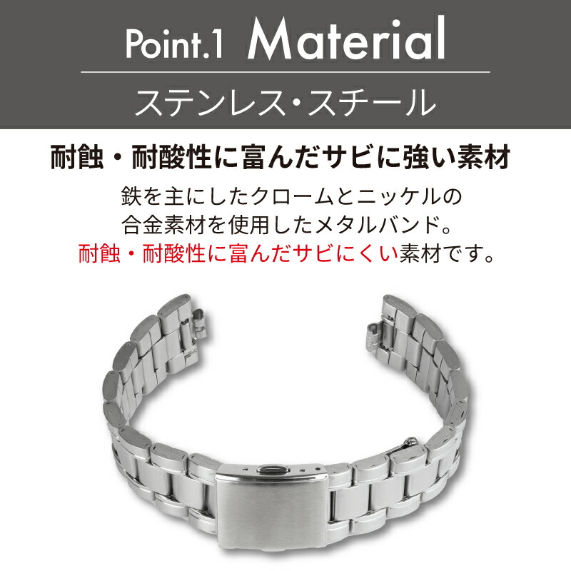 楽天市場】ステンレス 時計ベルト 時計バンド バンビ メタル 金属