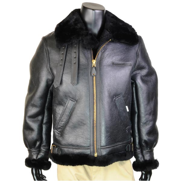 楽天市場】AVIREX B-3 フライトジャケット ムートン ブラック [ 46