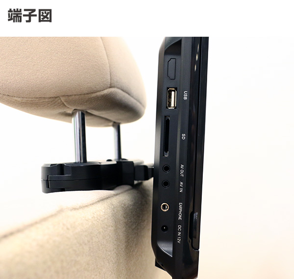 楽天市場】ヘッドレストモニター DVDプレーヤー 10.1インチ CPD-M101(B