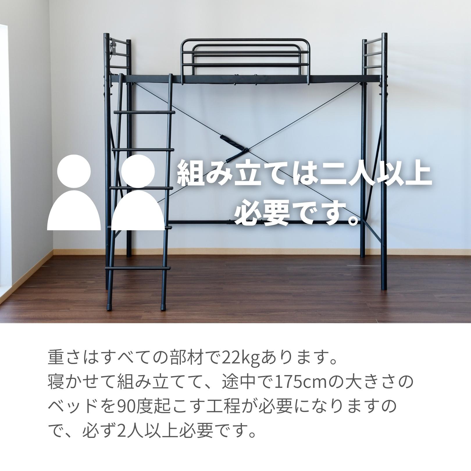 楽天市場】ロフトベッド コンパクト すのこ コンセント付き セミ