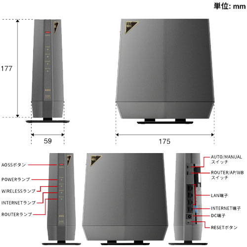 楽天市場】バッファロー WSR-5400XE6/D [Wi-Fi6E Wi-Fiルーター 11ax