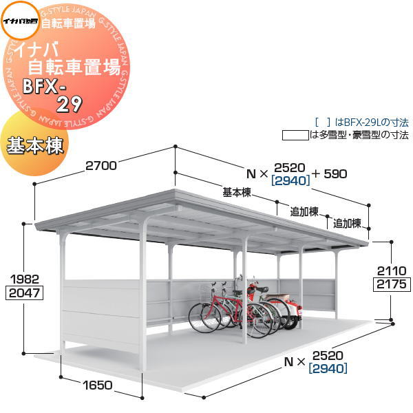 楽天市場】【無料☆特典対象】 イナバ物置 稲葉製作所 自転車置場 BFX