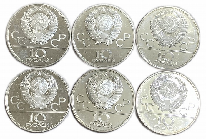 楽天市場】旧ソ連(ロシア) プルーフ銀貨 大型 1980年 10ルーブル 6枚