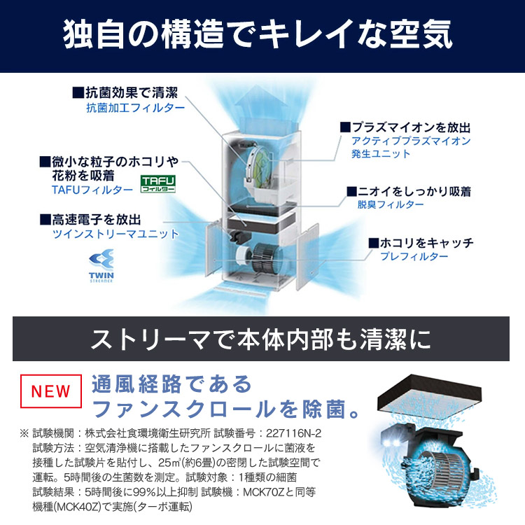 楽天市場】空気清浄機 ダイキン DAIKIN MCK70Z-W 加湿 加湿ストリーマ