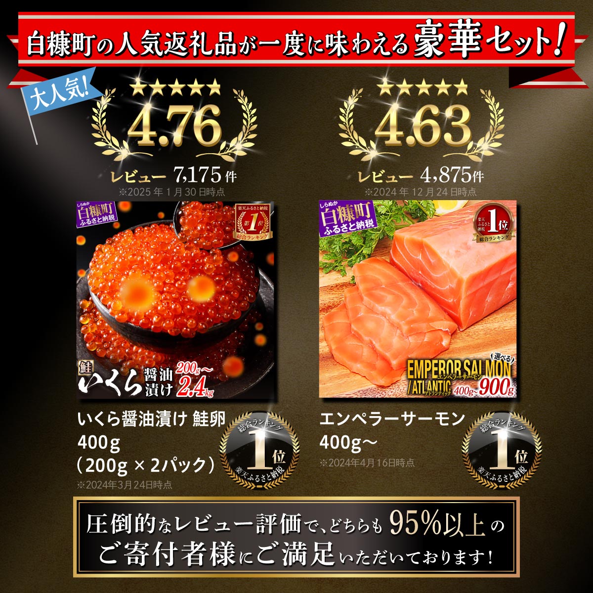 楽天市場】【ふるさと納税】 エンペラーサーモン × いくら 大人気親子