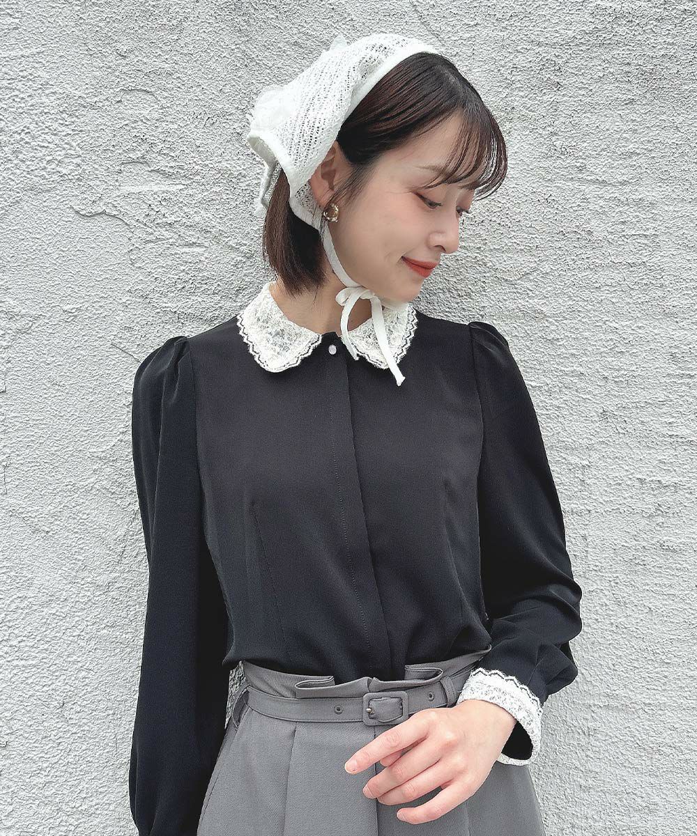 楽天市場】【SALE】レディース シャツ クレリック レース 衿 長袖