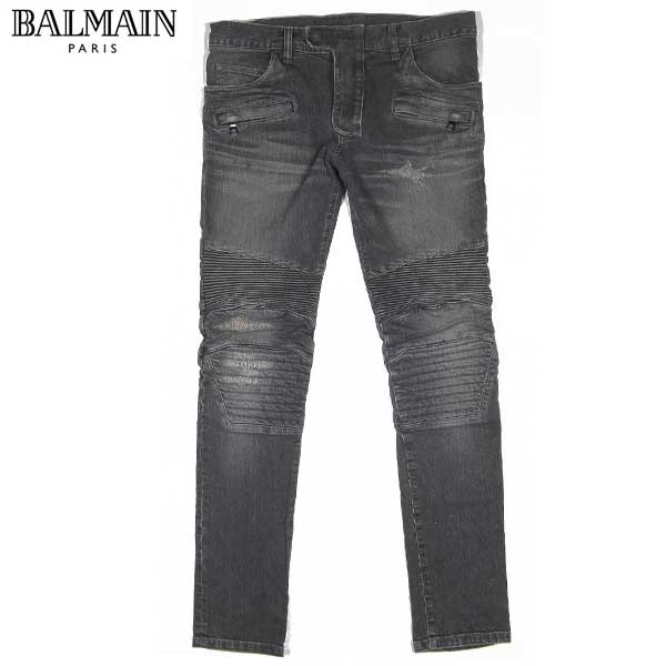 BALMAIN バルマン ゴールドボタン ウォッシュドダメージ デニム