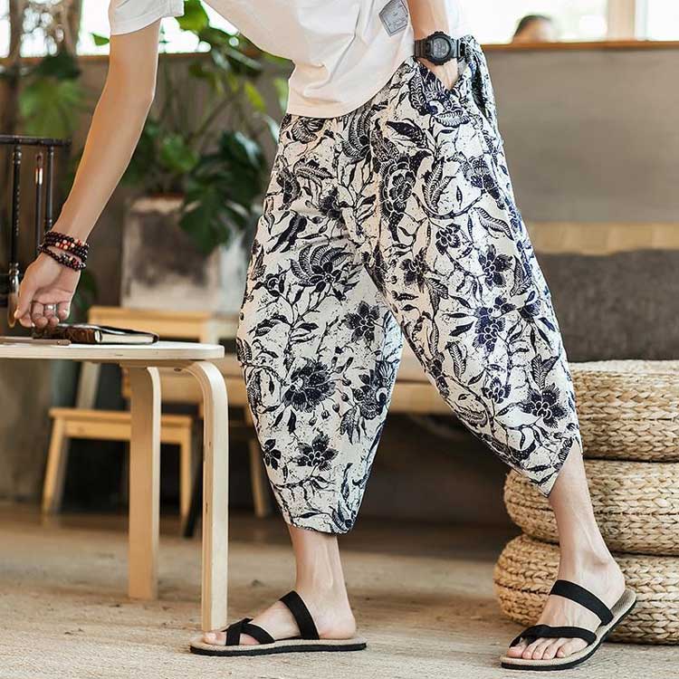 楽天市場】タイパンツ サルエル 象 ゾウ メンズ 7分丈 ジョガーパンツ