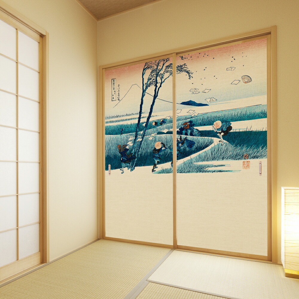 楽天市場】＼10%OFF／【公式】ふすま紙 和モダン北斎 駿州江尻 高級