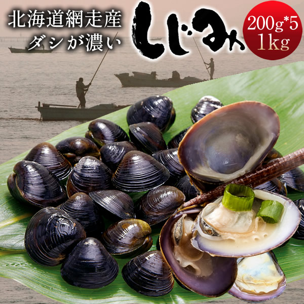 楽天市場】しじみ 網走産 1kg［200g×5袋］ダシが濃い 北海道産 冷凍