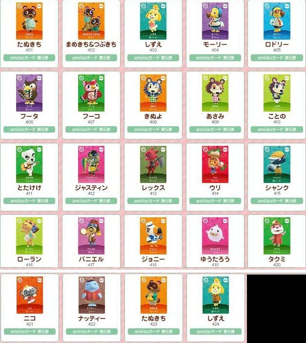 楽天市場】どうぶつの森 amiiboカード 第5弾 SP24種フルコンプ