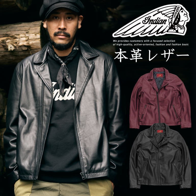 楽天市場】【本革 羊革】Indian Motocycle ライダースジャケット