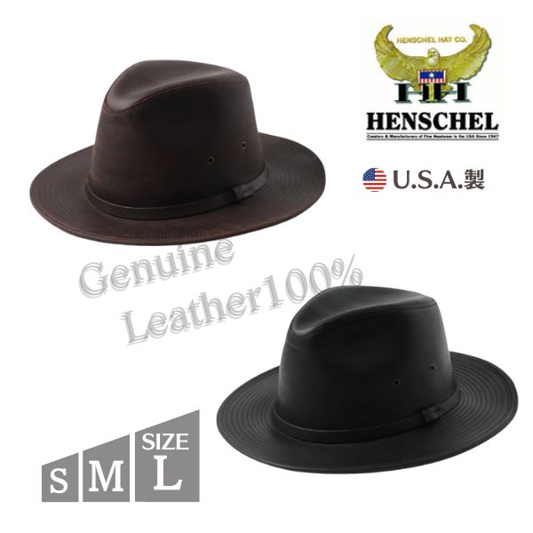 楽天市場】レビュー投稿で90日延長保証!!HENSCHEL HAT レザー 中折れ