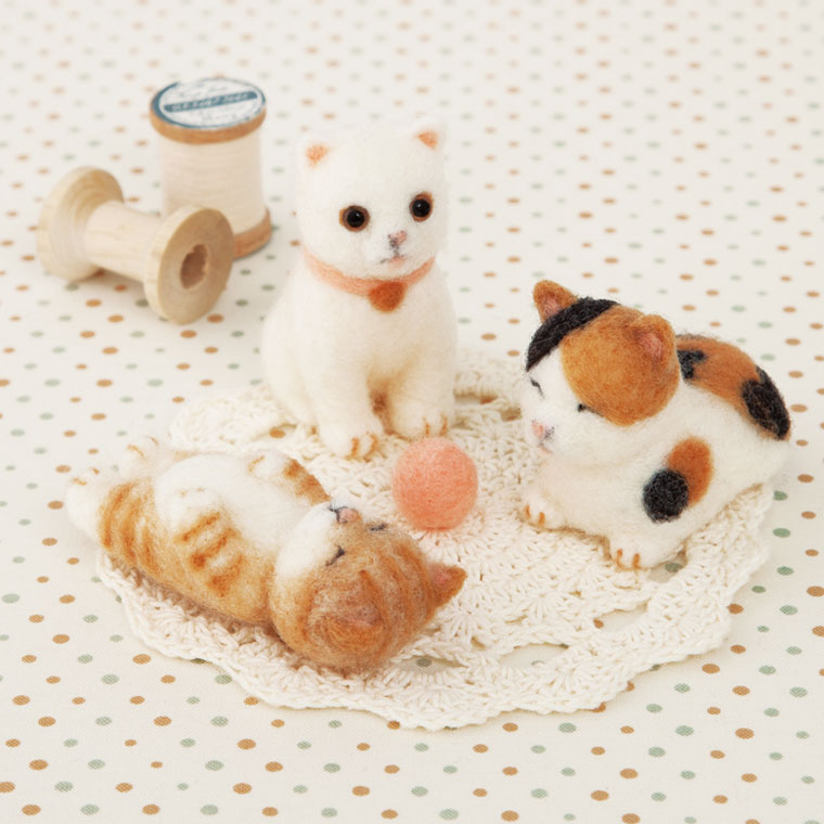 楽天市場】白ねこ・三毛猫・茶トラ猫の赤ちゃん 手作りキット フェルト
