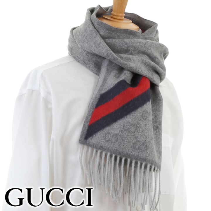 楽天市場】グッチ マフラー GUCCI ウェビングライン GG柄マフラー ユニ