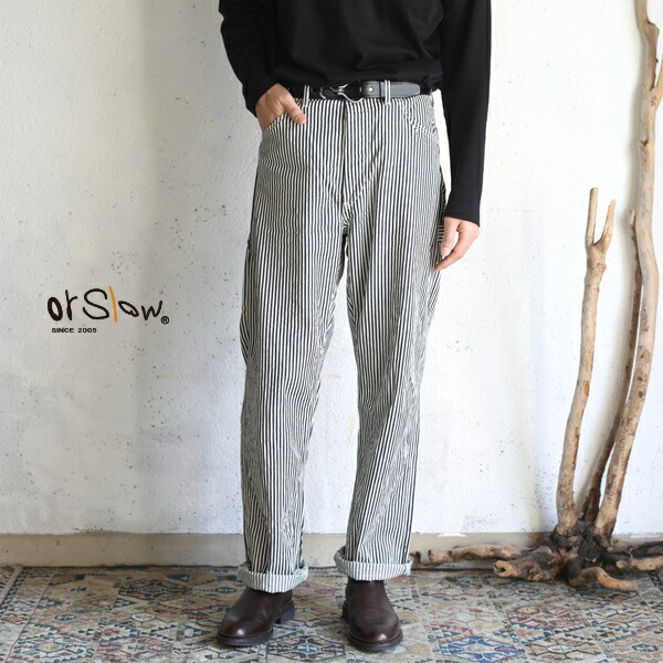 楽天市場】【orslow】 HICKORY STRIPE PAINTER PANTS One Wash 8oz(8