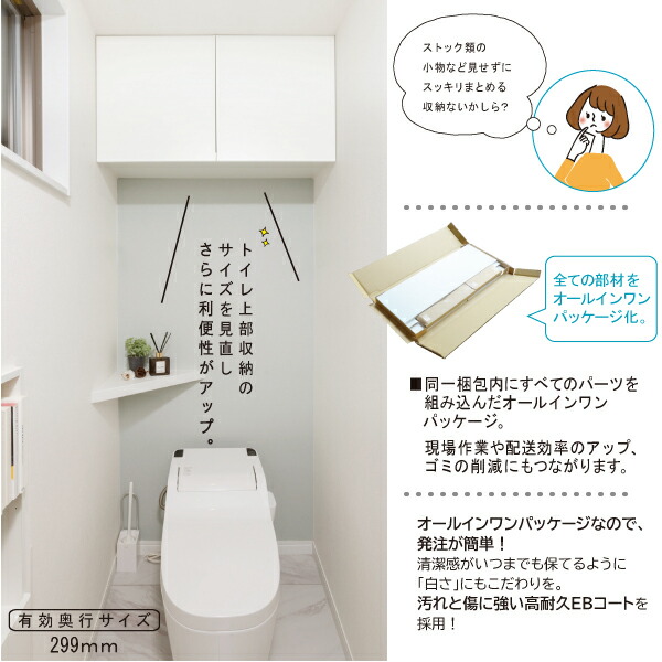 楽天市場】トイレ上部収納 TJHD-CW-A （トイレ収納、リフォーム
