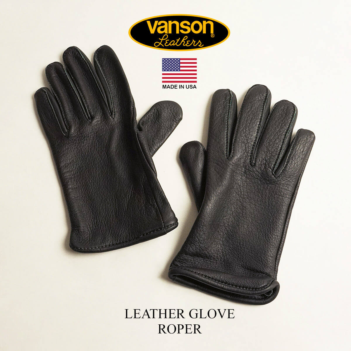楽天市場】バンソン VANSON レザーグローブ ローパー ブラック MADE IN