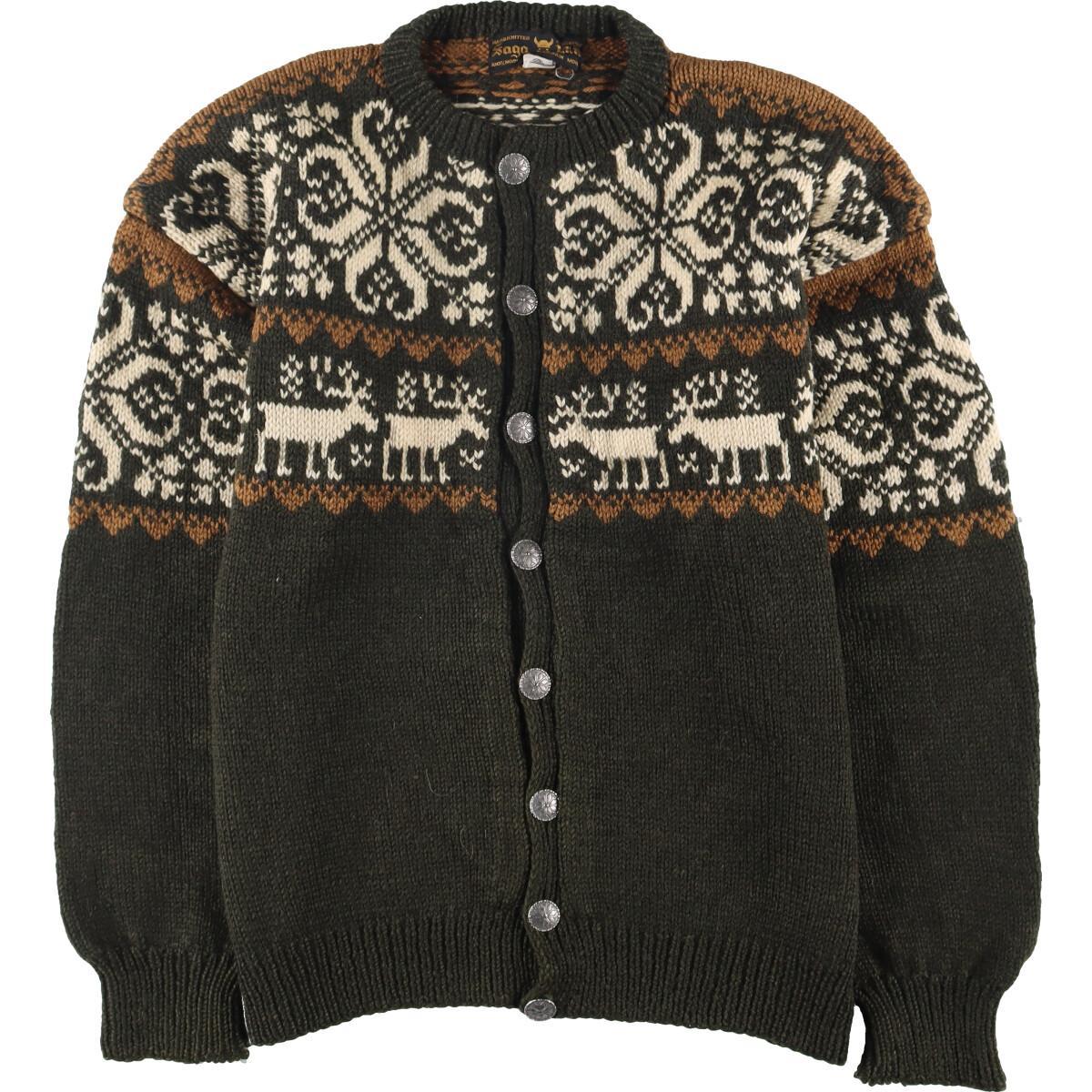 楽天市場】古着 Saga Knit ハンドニット コンチョボタン ノルディック