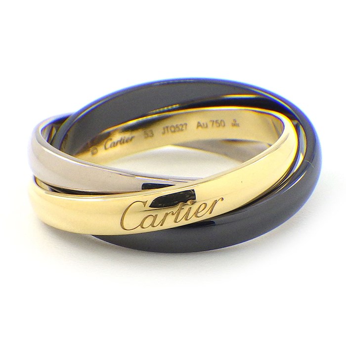 楽天市場】カルティエ Cartier リング トリニティ ブラック セラミック