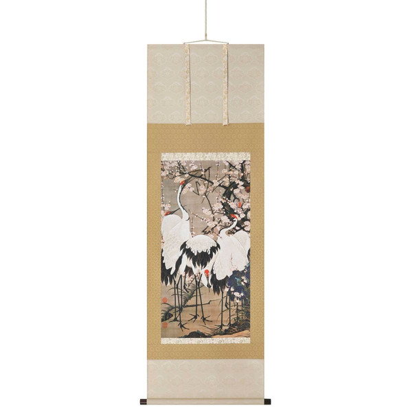 楽天市場】梅花群鶴図 伊藤若冲 動植綵絵 複製掛軸コレクション 美術品