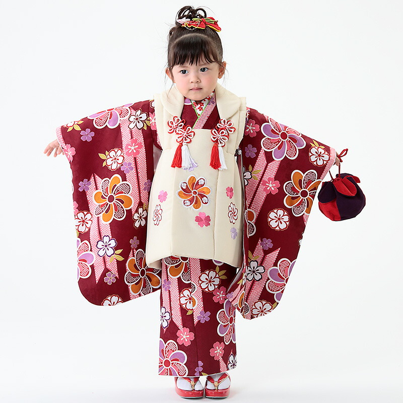 楽天市場】七五三 着物 3歳 被布セット 女の子7点フルセット 着付け