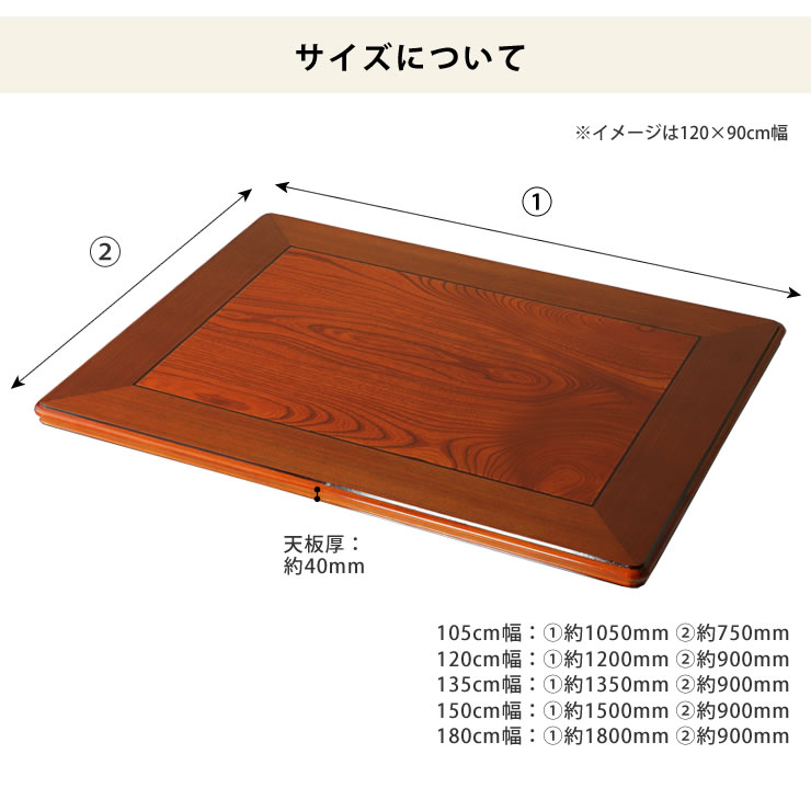 楽天市場】コタツ天板・こたつ天板単品長方形 105cm幅・120cm幅・135cm