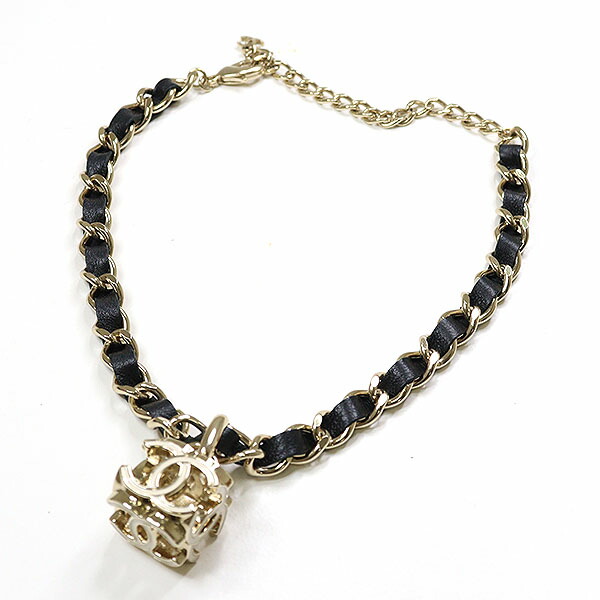 楽天市場】シャネル キューブココマーク ネックレス メタル/ラムスキン