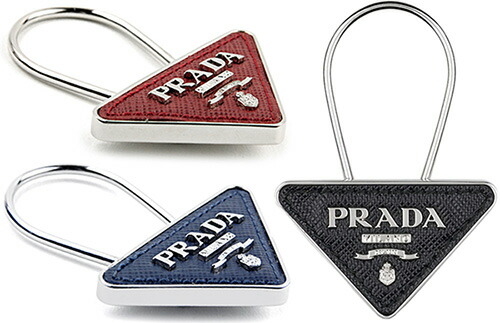 楽天市場】PRADA プラダ 三角ロゴプレートキーリング型押しレザー