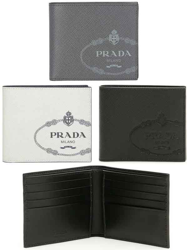 楽天市場】PRADA プラダ メンズ 二つ折り財布 札入れグレインカーフ