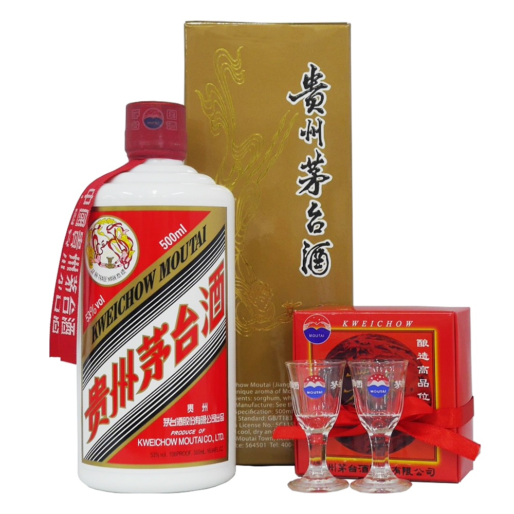 楽天市場】貴州茅台酒 飛天牌 正規品 箱付 500ml 53度 グラス2個付