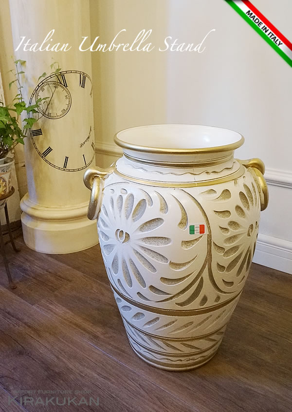 楽天市場】【スーパーセール期間限定価格】 傘立て 陶器 イタリア 白