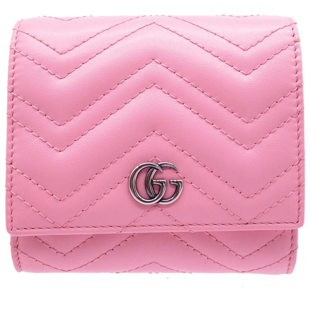 正規品保証】GUCCI 名刺入れ GG マーモント ピンク キルティング 正規