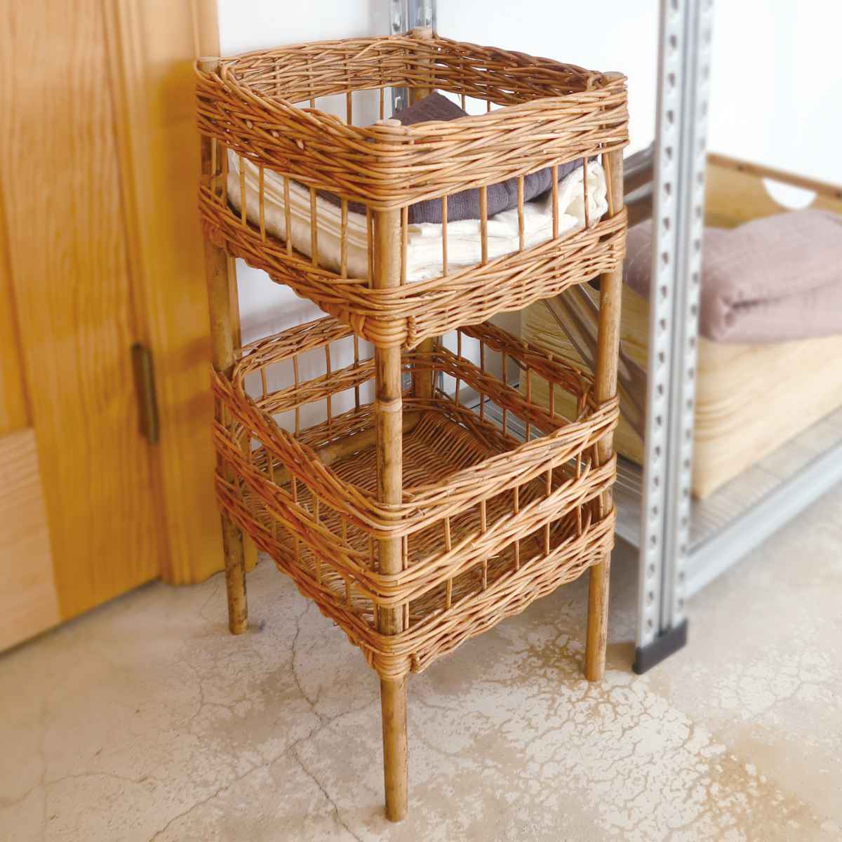 楽天市場】AROROG 2段バスケット ランドリーバスケット 高さ62cm