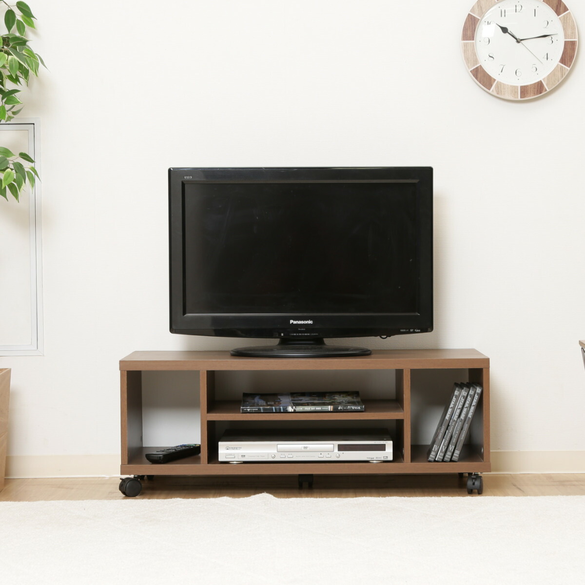 楽天市場】テレビ台 幅89cm キャスター付 木製 オープンラック