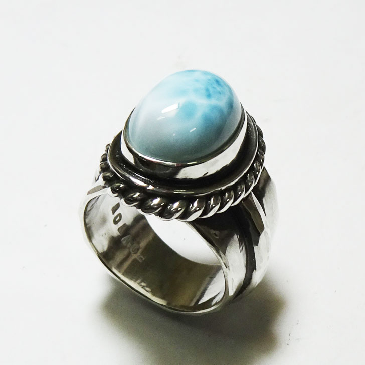 楽天市場】ラリマー シルバーリング 925 larimar【受注製作】メンズ
