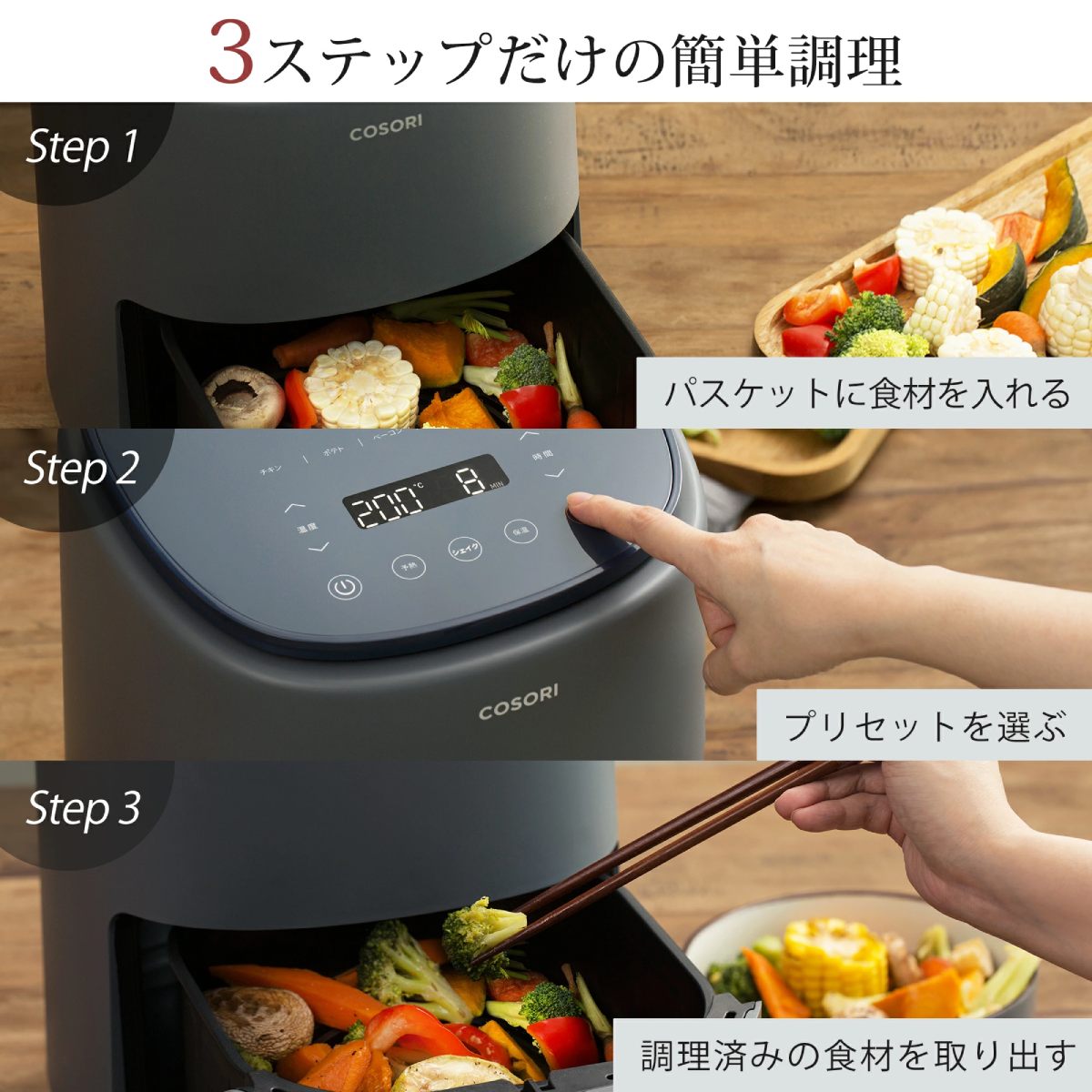 楽天市場】【100%抽選P】ノンフライヤー COSORI3.8L CAF-LI401-AJP 大