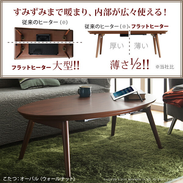 楽天市場】【即日発送】こたつテーブル フラットヒーター 選べるこたつ