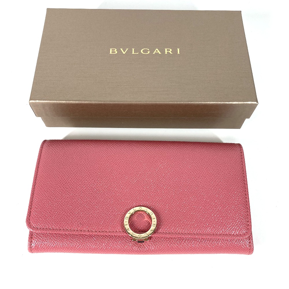 Q2695 美品 ブルガリ BB ロゴクリップ レザー 二つ折長財布 Q2695 美品