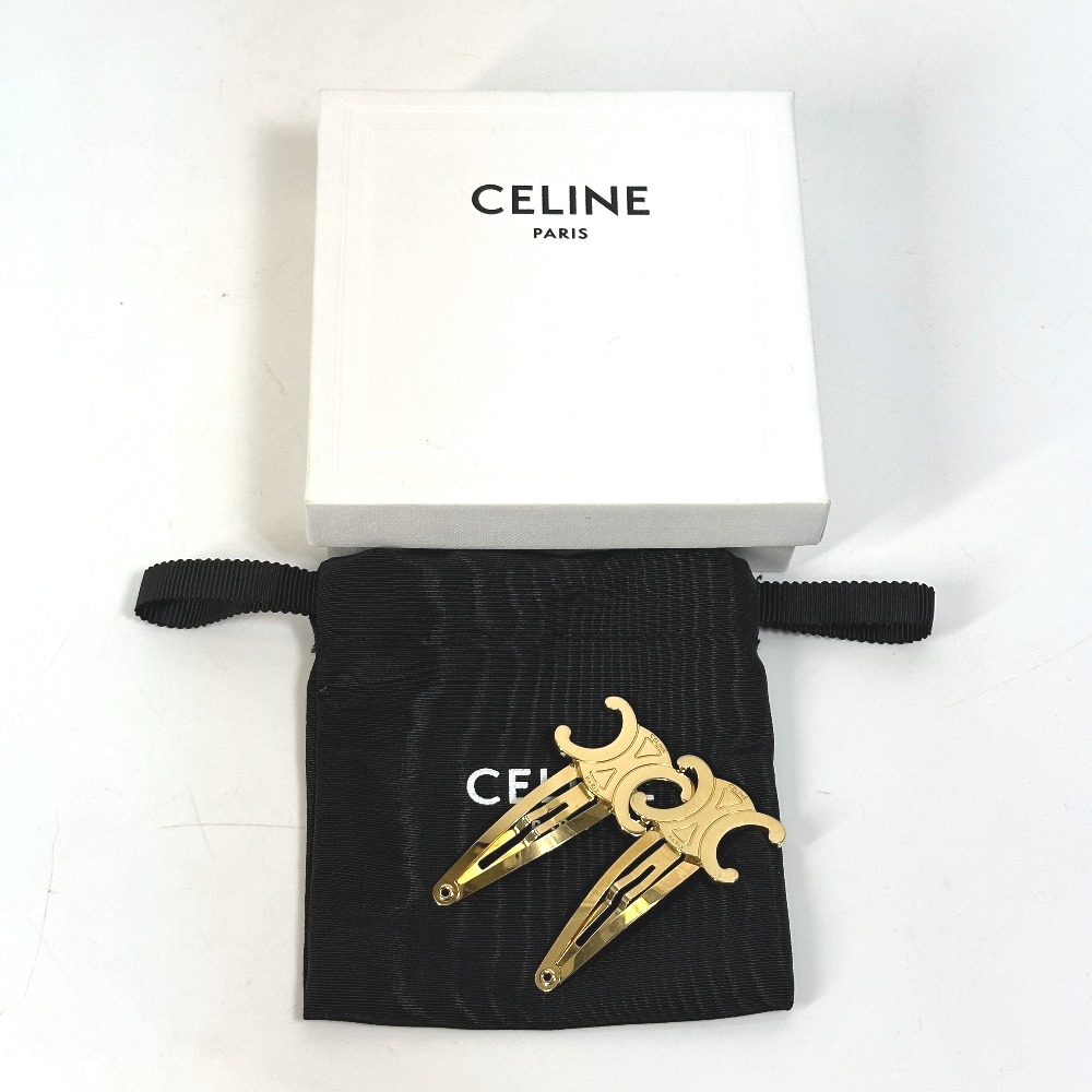 楽天市場】CELINE セリーヌ トリオンフ スナップ ヘアクリップ ヘア