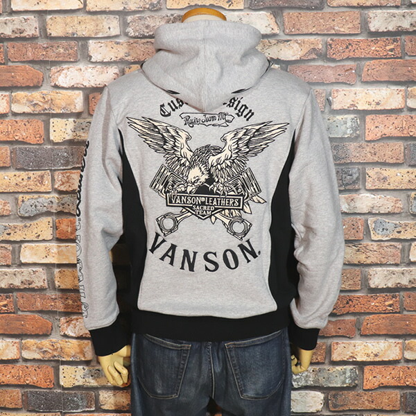 楽天市場】VANSON バンソン ZIP PARKA ジップパーカー CROSS PISTON