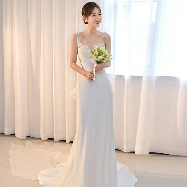 楽天市場】ウェディングドレス ドレス 結婚式 花嫁 バックシャン