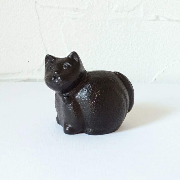 楽天市場】南部鉄器 文鎮 考える猫 ネコ ねこ 置物 ペーパーウェイト