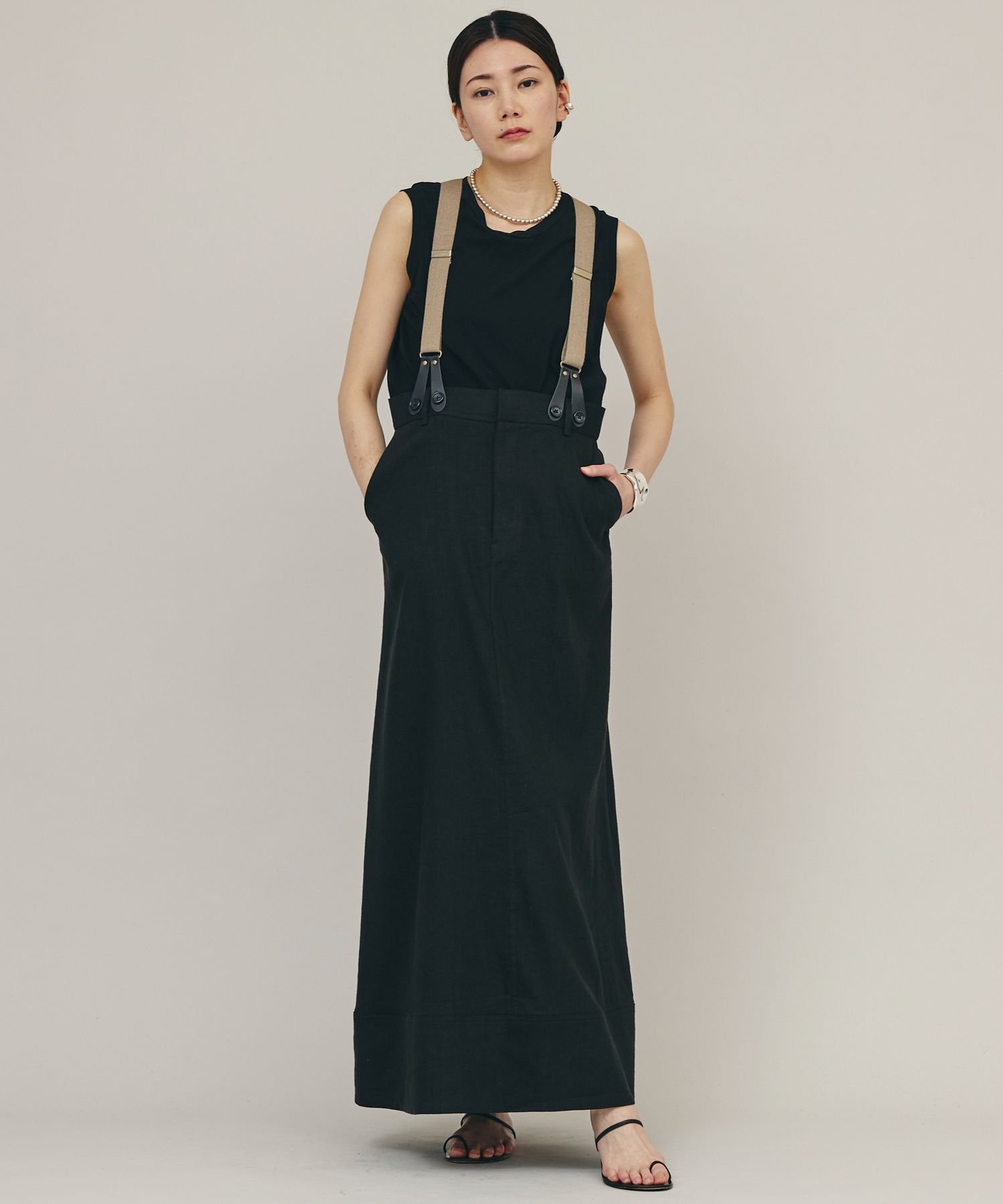 Curensology｜リネンサスペンダースカート | Rakuten Fashion(楽天