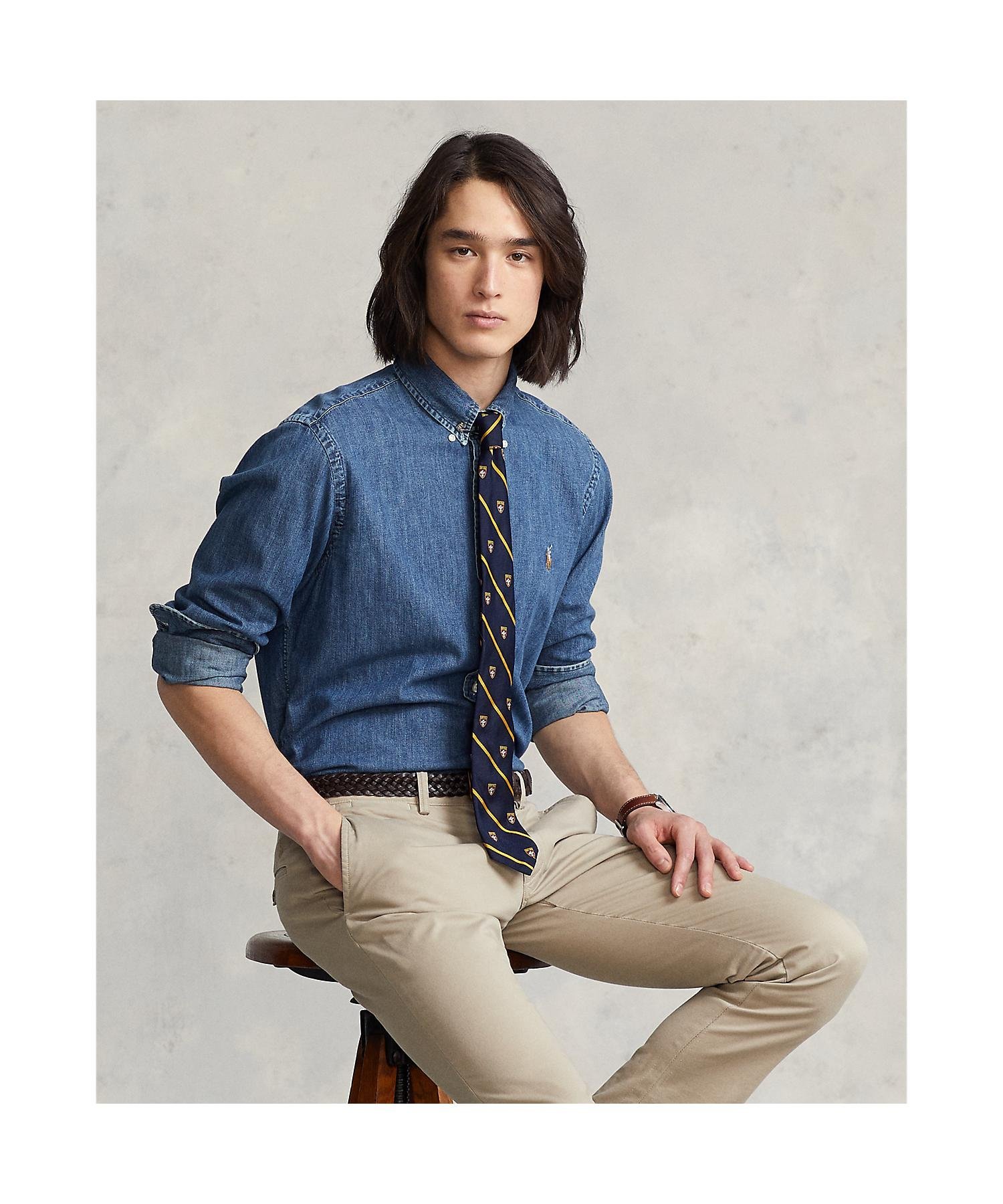 Ralph Lauren デニムシャツ クラシックフィット 人気のマルチポニー