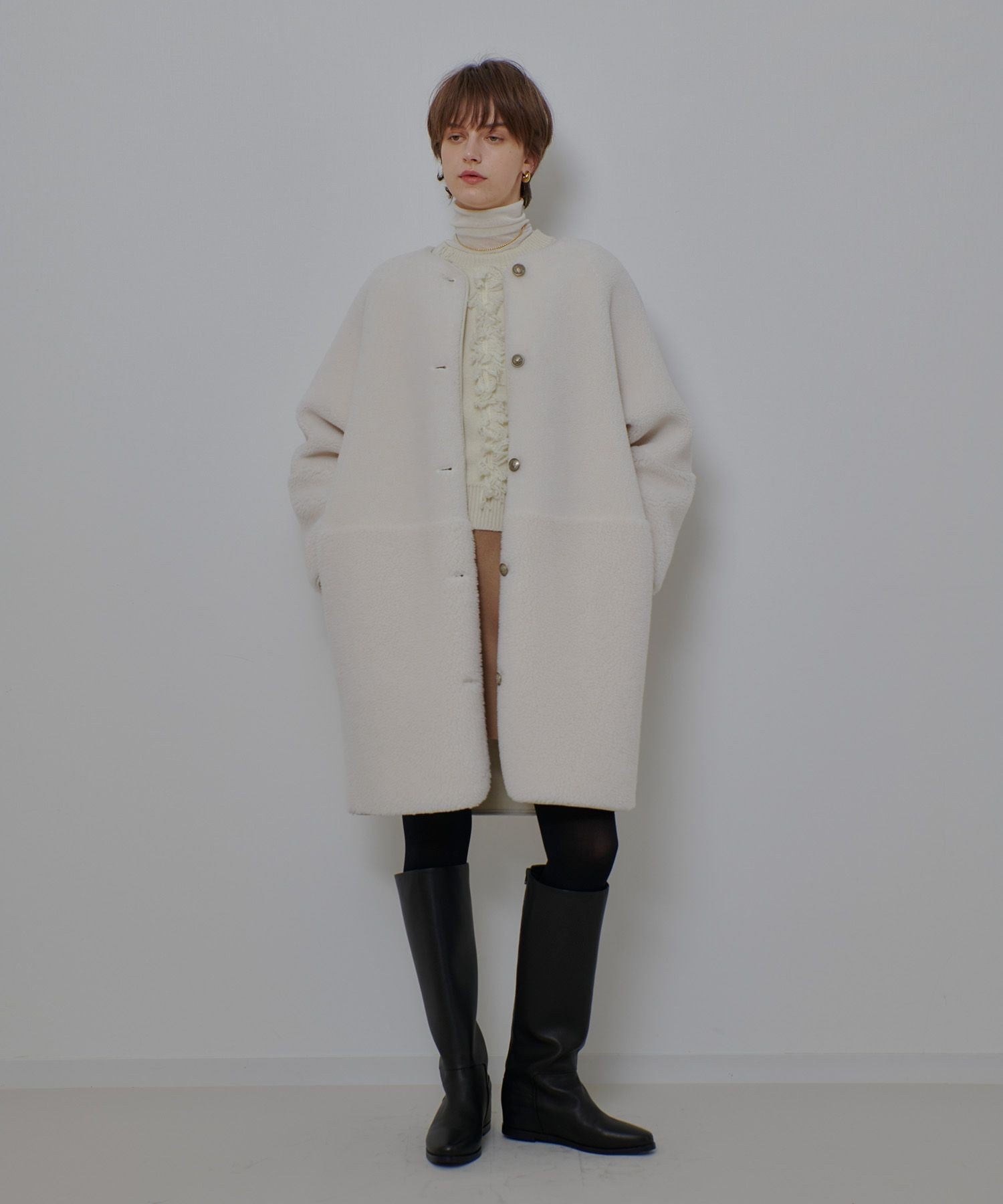 allureville｜ツーブロッキングボアコート | Rakuten Fashion(楽天