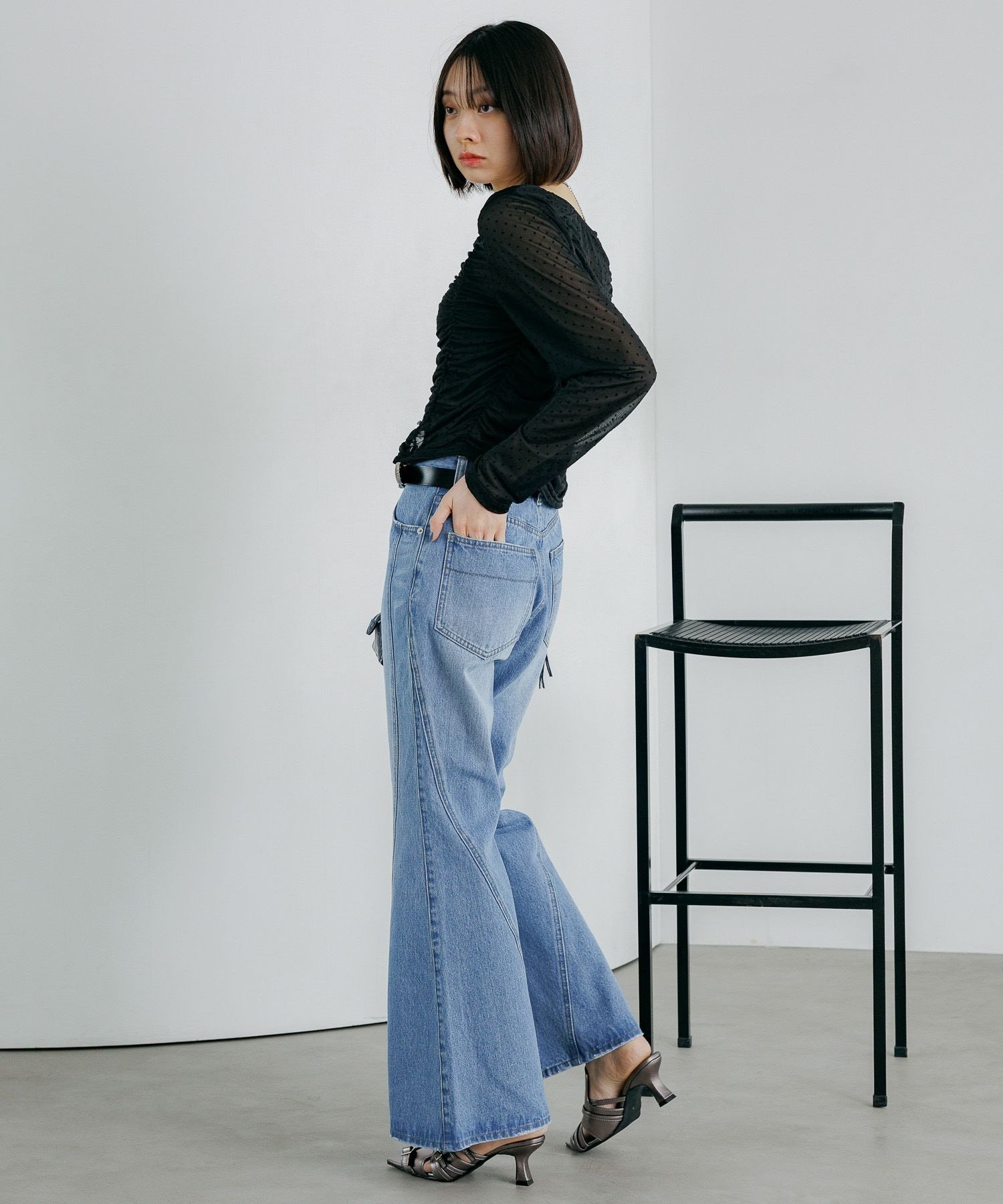 PAGEBOY｜【XS~Lサイズ展開】スリムレッグフレアデニム | Rakuten